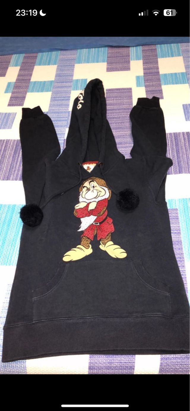 Felpa Disney con cappuccio e stampa Grumpy