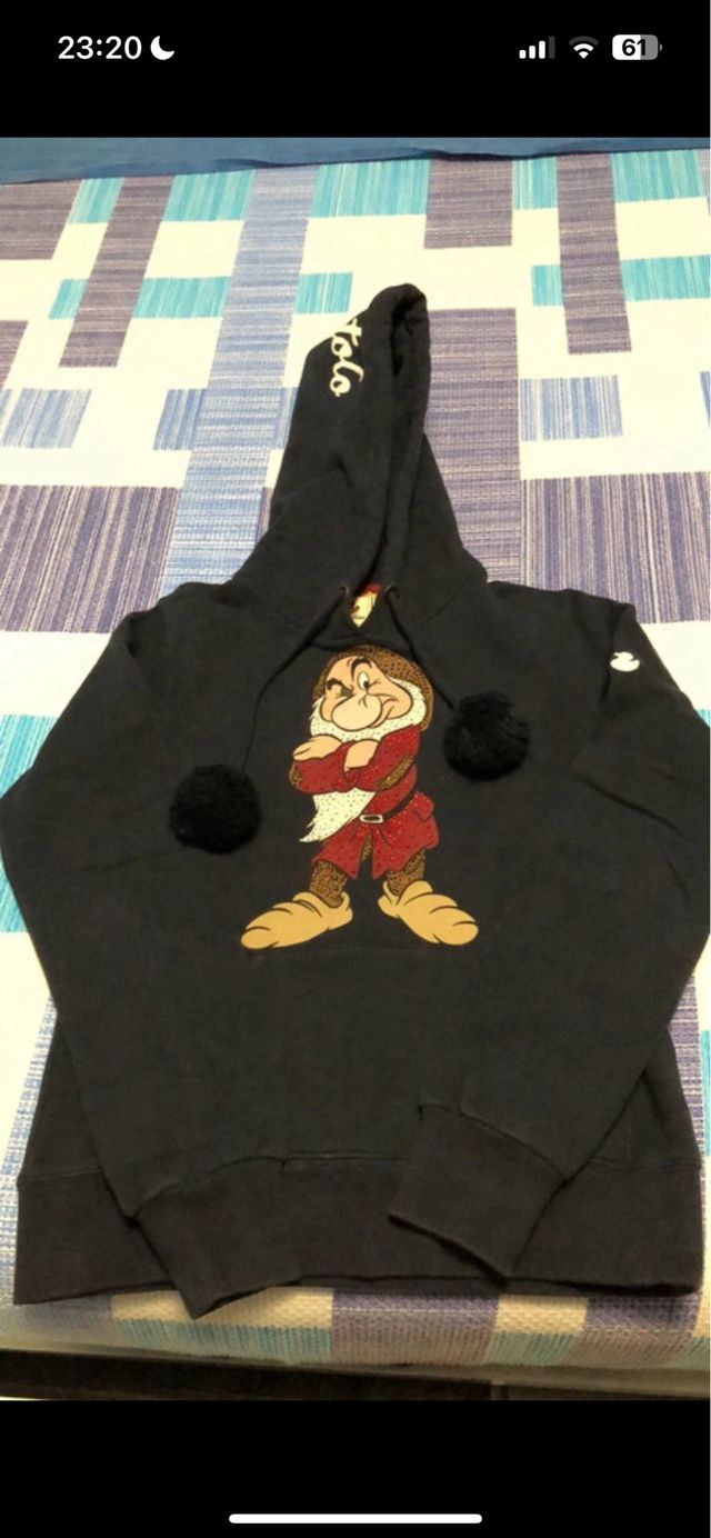 Felpa Disney con cappuccio e stampa Grumpy