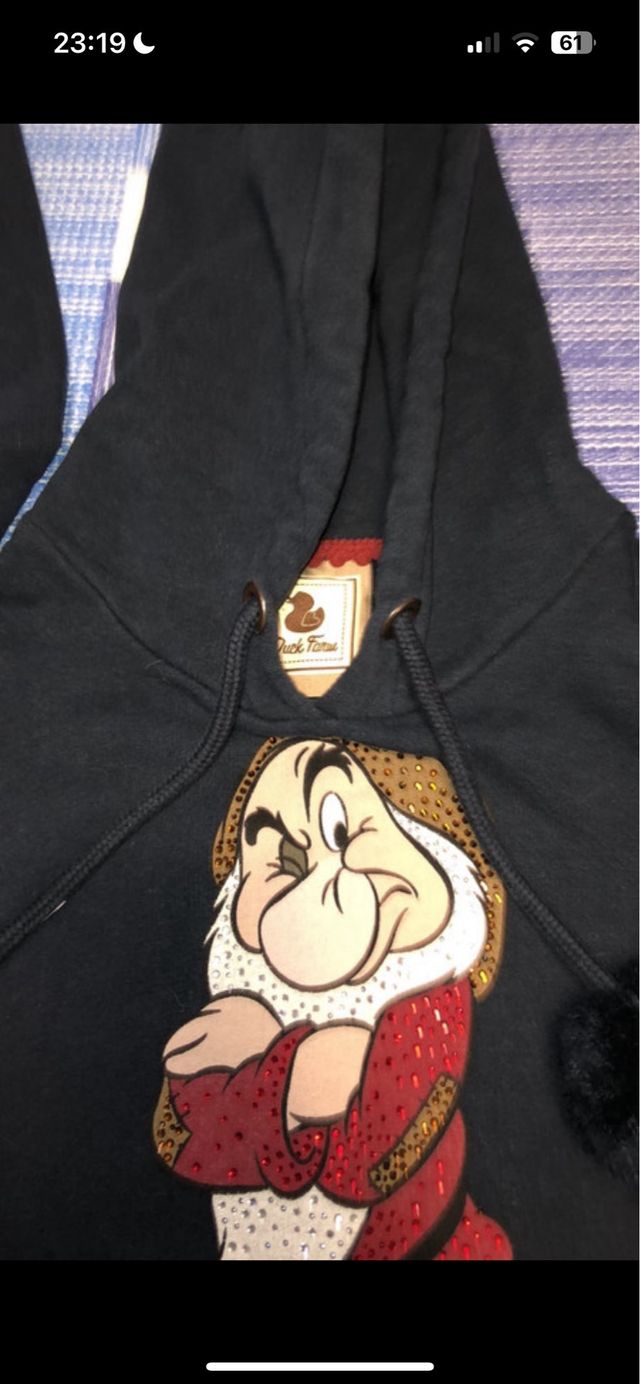 Felpa Disney con cappuccio e stampa Grumpy