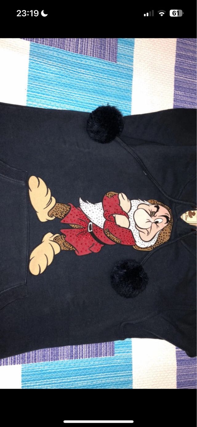 Felpa Disney con cappuccio e stampa Grumpy