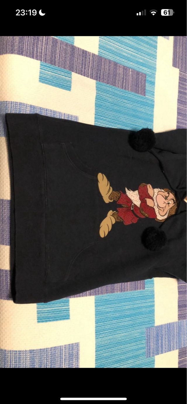 Felpa Disney con cappuccio e stampa Grumpy