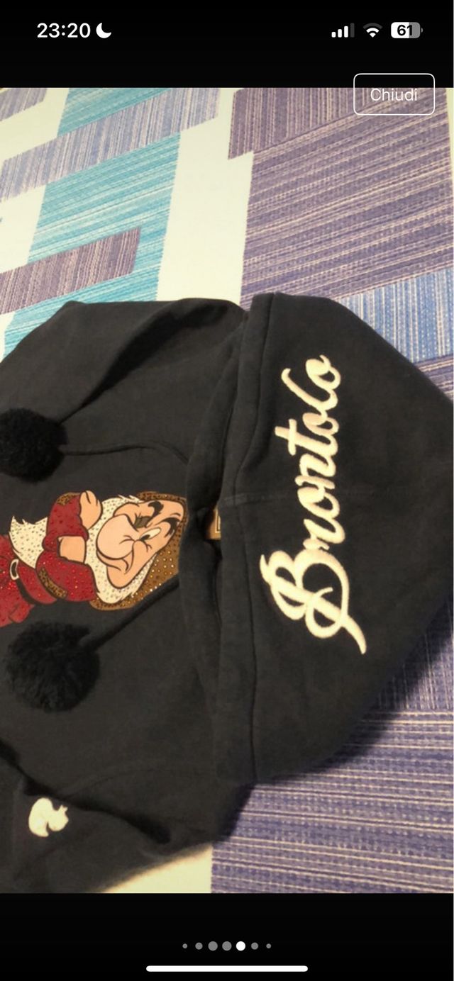 Felpa Disney con cappuccio e stampa Grumpy