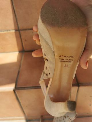 Sandalias Albano Tacón Alto Beige