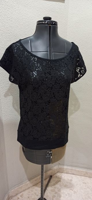 Blusa Mango encaje calado talla M