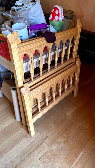 2 Estructuras de Cama Madera 90cm completas