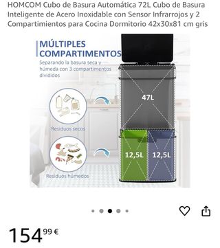 Cubo Basura Automático Acero Inoxidable