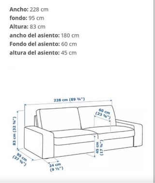 Sofá KIVIK Ikea 3 plazas gris