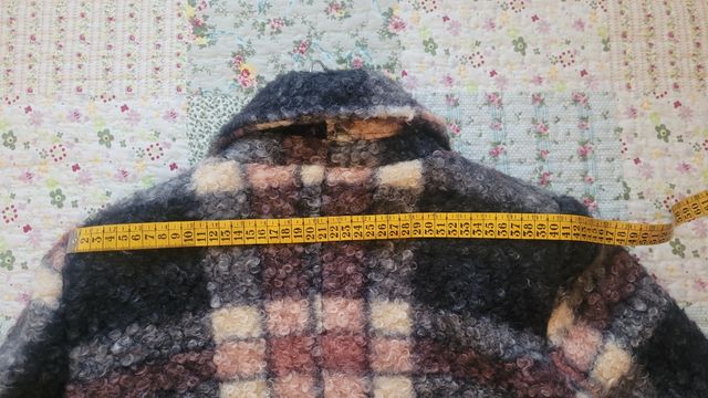 Abrigo pelo rizado cuadros multicolor