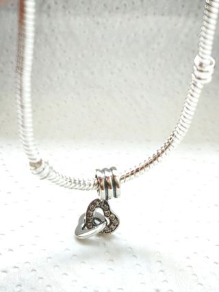 Charm estilo Pandora Corazones Entrelazados Plata