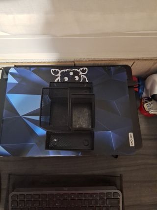 Organizador de escritorio negro 4 compartimentos