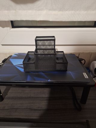 Organizador de escritorio negro 4 compartimentos