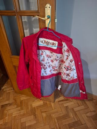 Parka de entretiempo roja