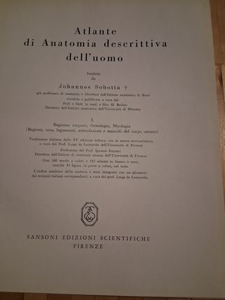 Atlante di Anatomia descrittiva dell'uomo.