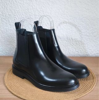 Botín Chelsea Piel Negro Massimo Dutti