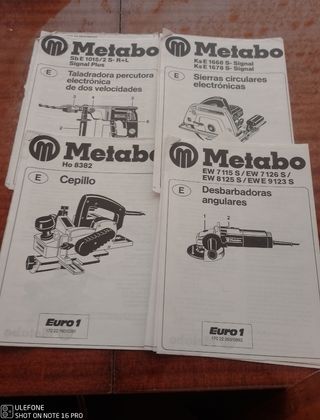 Catálogos e instrucciones Metabo