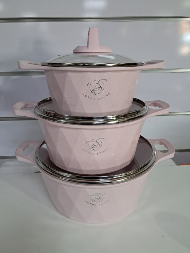 Batería Cocina 8 Piezas Rosa