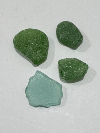Cristal de mar pulido verde y azul