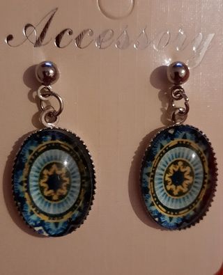 Pendientes largos con diseño mandala