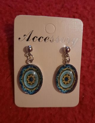Pendientes largos con diseño mandala