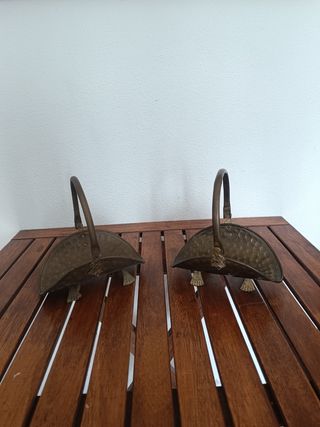 2 Cestos Decorativos Latão