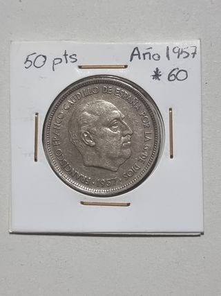 Moneda 50 pts Franco 1957