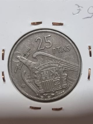 Moneda 25 pts Franco 1957