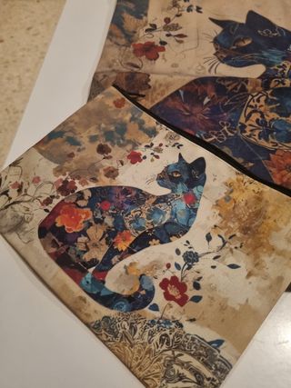 Bolso tote, neceser y bolso móvil gatos
