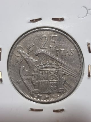 Moneda 25 pts Año 1957 Francisco Franco