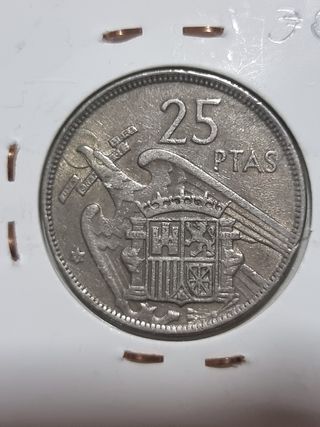 Moneda 25 pts Franco 1957