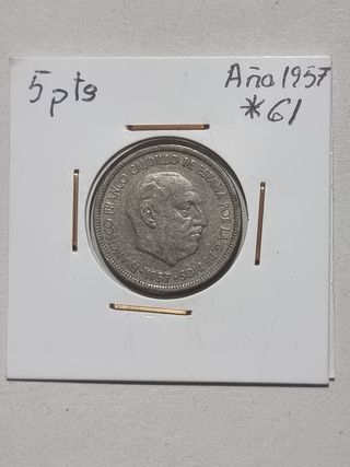 Moneda 5 pts Franco 1957