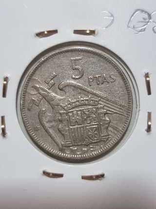 Moneda 5 pts Franco 1957