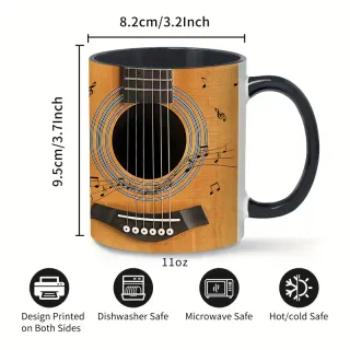 Tazza Chitarra Acustica Note Musicali