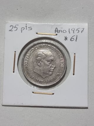 Moneda 25 pesetas Franco 1957