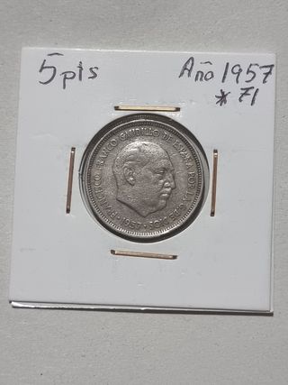 Moneda 5 Ptas Franco 1957