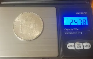 EXCELENTE Moneda 5 pesetas plata 1899