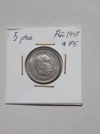 Moneda 5 Pesetas Franco 1957