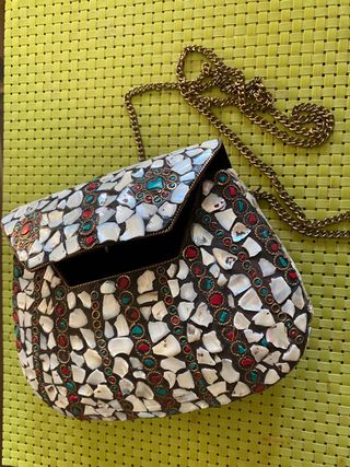 Bolso artesanal metálico multicolor