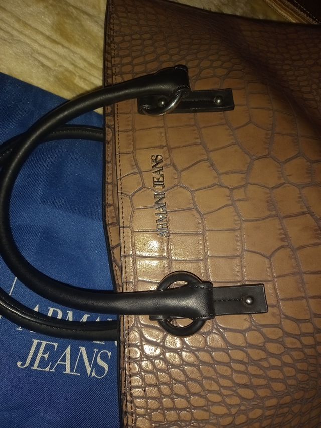 Bolso Armani Jeans Marrón Cocodrilo original