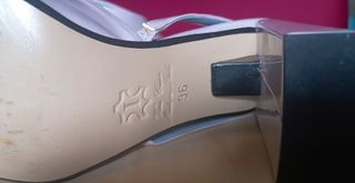 Scarpe slingback rosa vernice tacco 9,5 tg 36