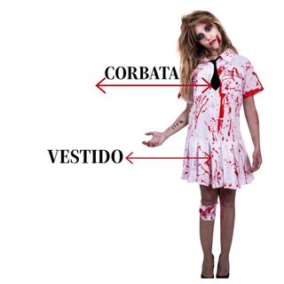 Disfraz Zombie Sangriento Vestido Talla Única S/M