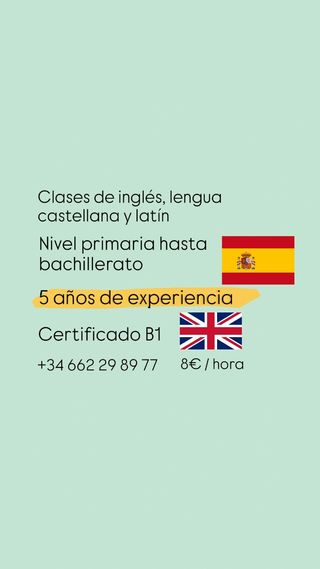 Clases particulares de inglés, lengua y latín