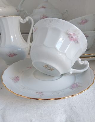 Juego de café antiguo de porcelana