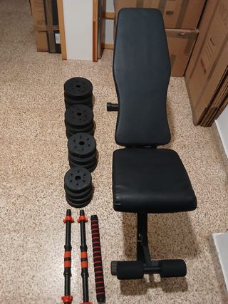 Banco de Gimnasio con Mancuernas