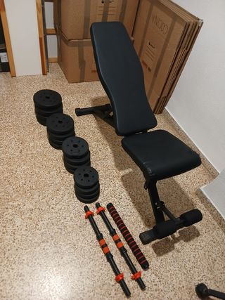 Banco de Gimnasio con Mancuernas