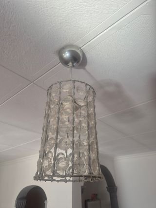 (2) Lámparas de techo colgante de cristal