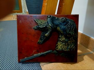 Figura decorativa perro y escopeta