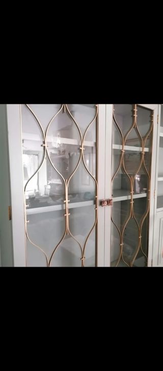 Mueble bar madera y cristal antiguo