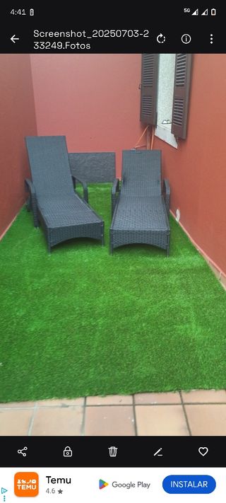 Tumbona de jardín ratán negra