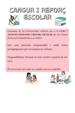 Profesora de refuerzo y/o canguro