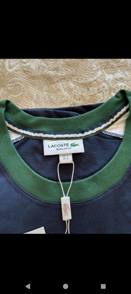Camiseta Lacoste Azul y Verde Talla M